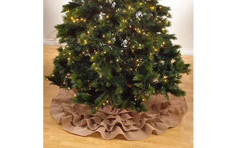 SARO LIFESTYLE 0516.N56R Ruffled Design Jute Tree Skirt, Natural, 56