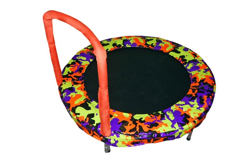 48in Kids Mini Trampoline with Handrail Camouflage Orange