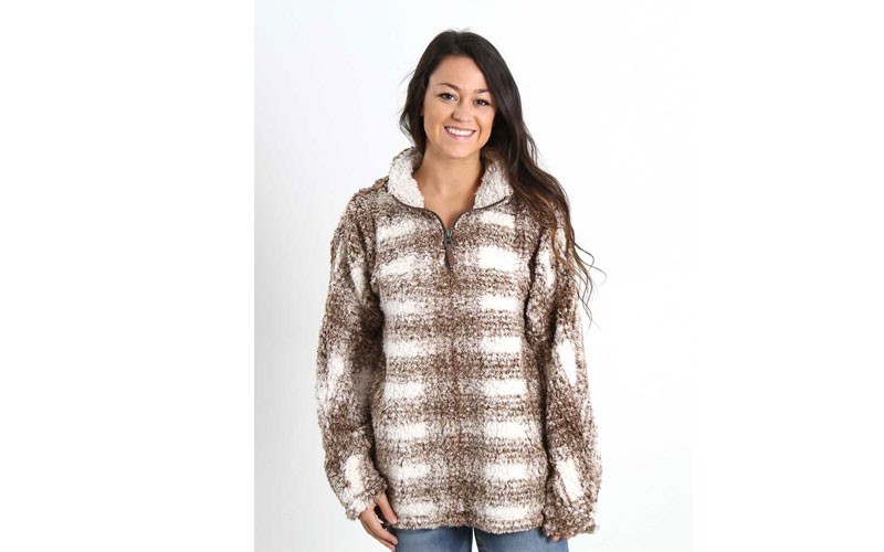 Dylan by True Grit Patterned Stadium Sherpa Pullover for Women