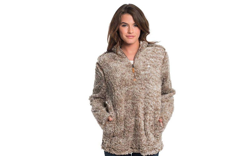 Southern Shirt Company Quarter Zip Frosted Sherpa Pullover with Pockets