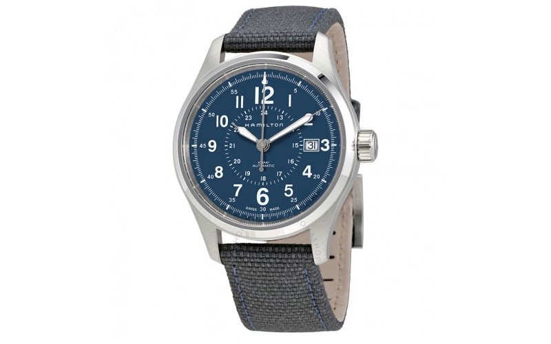 Hamilton Khaki Field Blue Dial Automatic Mens Nylon Watch