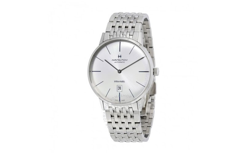 Hamilton Intra-Matic Ultra-slim Automatic Silver Dial Stainless Steel Mens Watch
