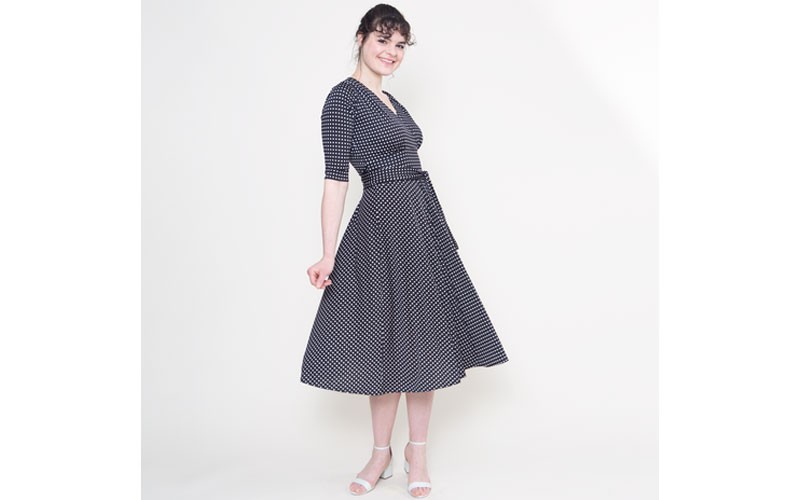 Margaret Dress Black & White Micro Dots