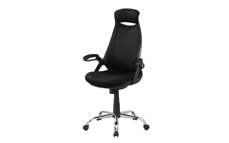 Monarch Specialties Mesh/Chrome High-Back Executive Office Chair Black