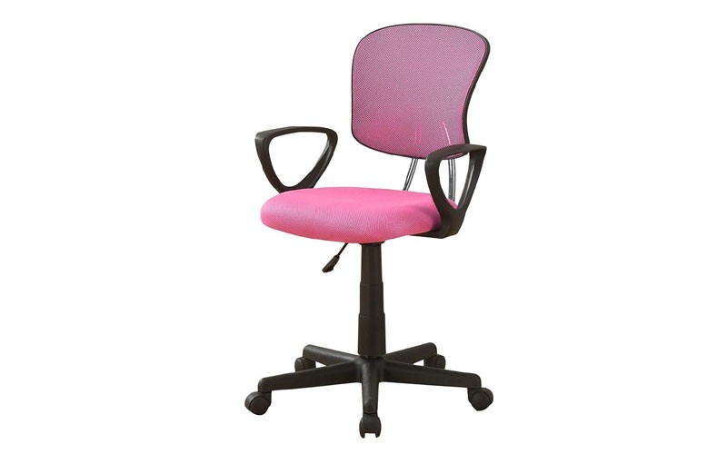 Monarch Specialties Mesh Juvenile/Multi-Position Office Chair, Pink