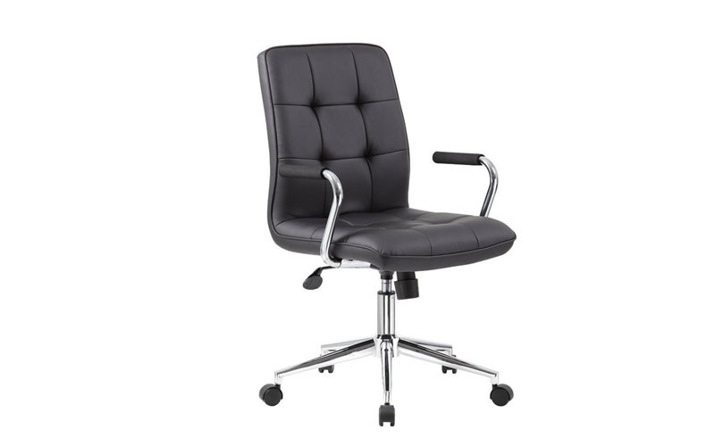 Boss Office Products B331-BK Modern Office Chair w Chrome Arms