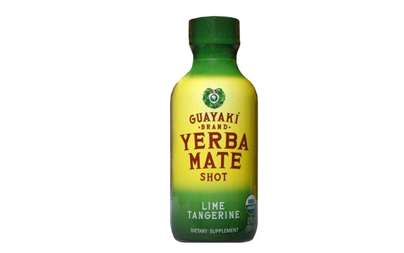 Guayaki Organic Yerba Mate Shot Lime Tangerine 2 oz Glass Bottles Pack of 12