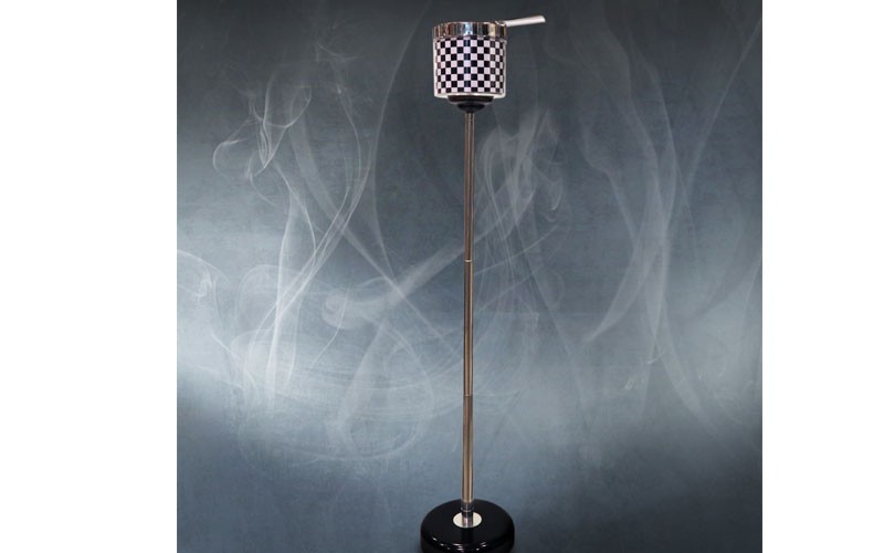 Telescopic Ashtray Black Checkered Stainless Steel