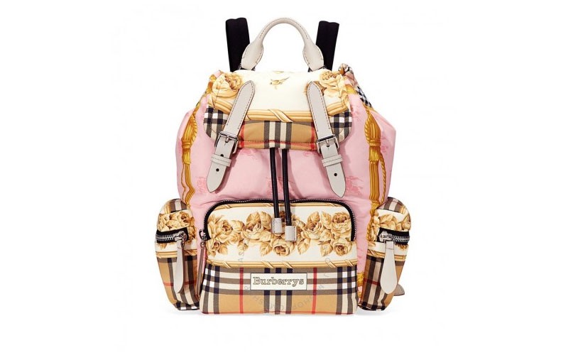 Burberry Archive Scarf Print Medium Rucksack Stone