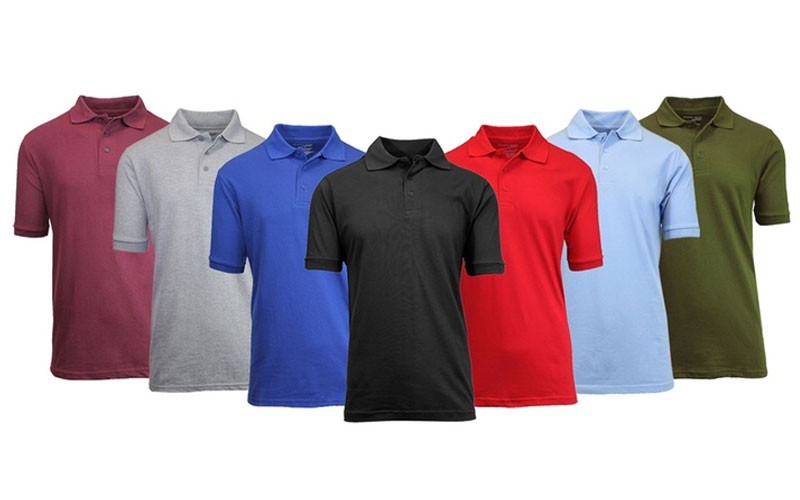 Mens Short Sleeve Polo Shirts (5-Pack)