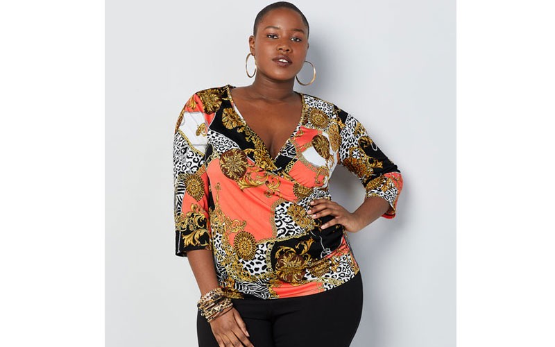 Animal Status Print Surplice Top