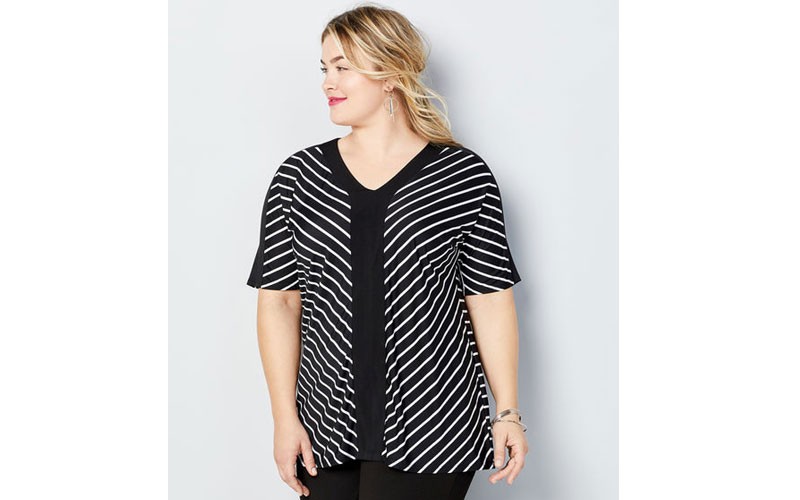 Mitered Stripe Dolman Top