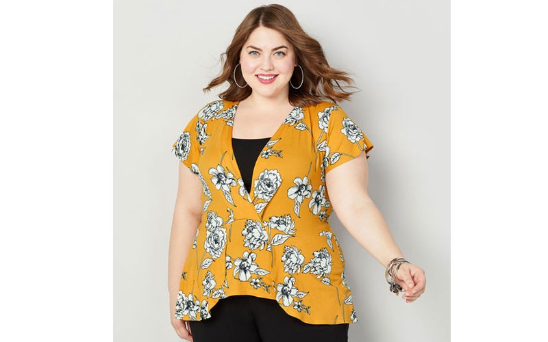 Sketch Floral Surplice Top