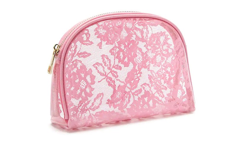 Clear Floral Makeup Bag