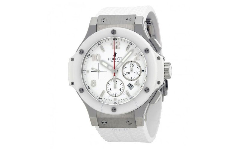 Hublot Big Bang St. Moritz Chronograph White Dial White Rubber Unisex Watch