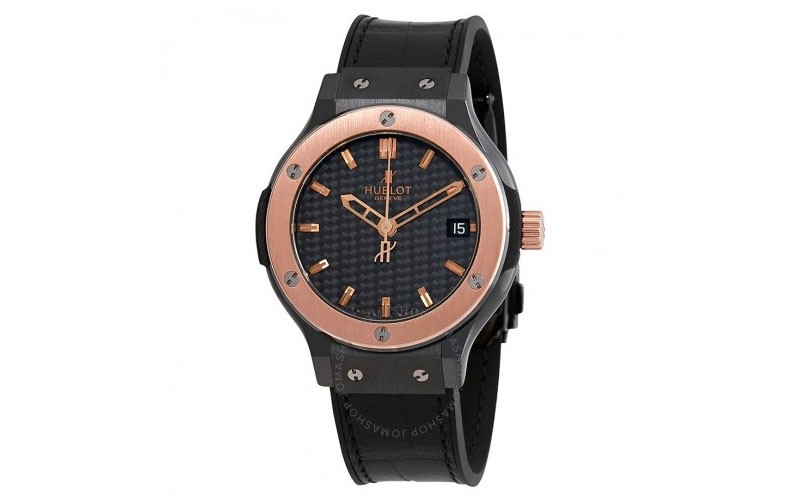 Hublot Classic Fusion Black Dial Black Leather Strap Unisex Watch