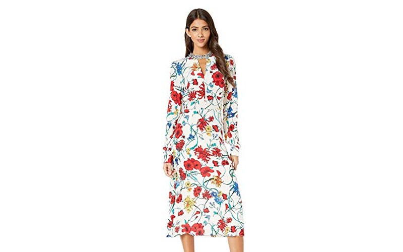 Juicy Couture Silk Wildflowers Midi Dress