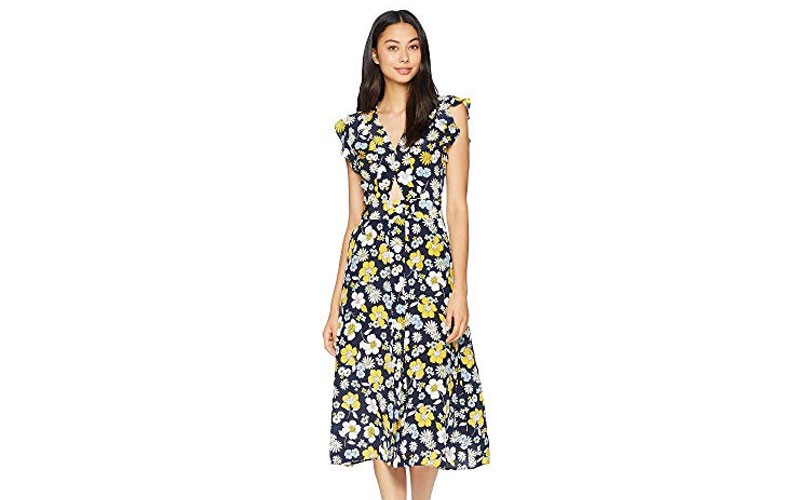 Juicy Couture Silk Garden Floral Midi Dress