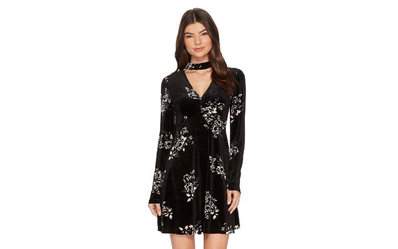 Romeo & Juliet Couture Floral Print Velvet Dress