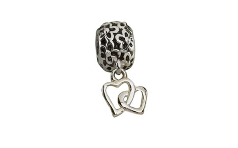 Moments in Time Sterling Silver Dangling Heart Charm by Lenox