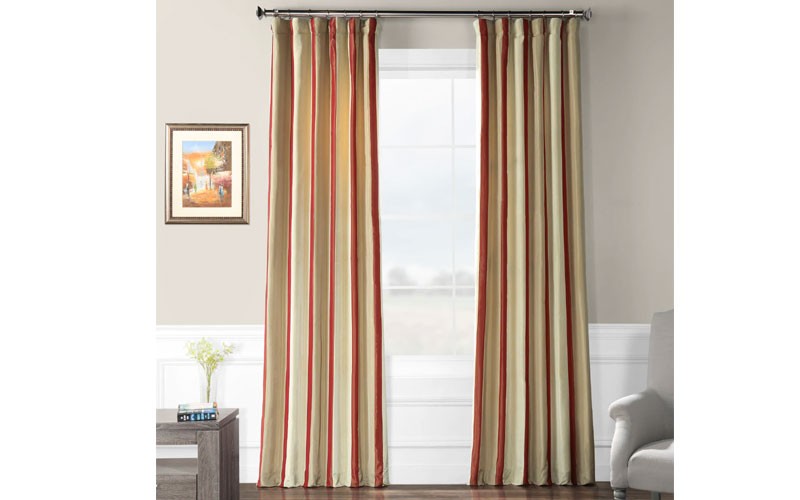 Manchester Faux Silk Taffeta Stripe Curtain