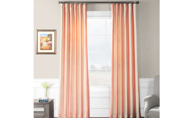 Annabelle Faux Silk Taffeta Stripe Curtain