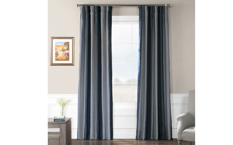 Wimpole Faux Silk Stripe Curtain