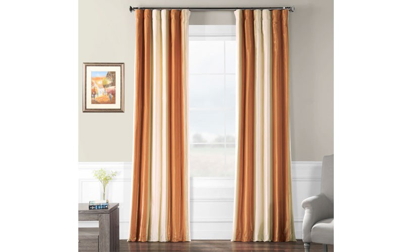 Milton Luxury Faux Silk Stripe Curtain
