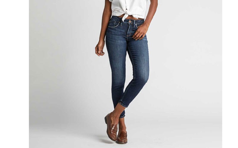 Silver Jeans Avery High Rise Skinny Crop Jeans in Dark Wash 