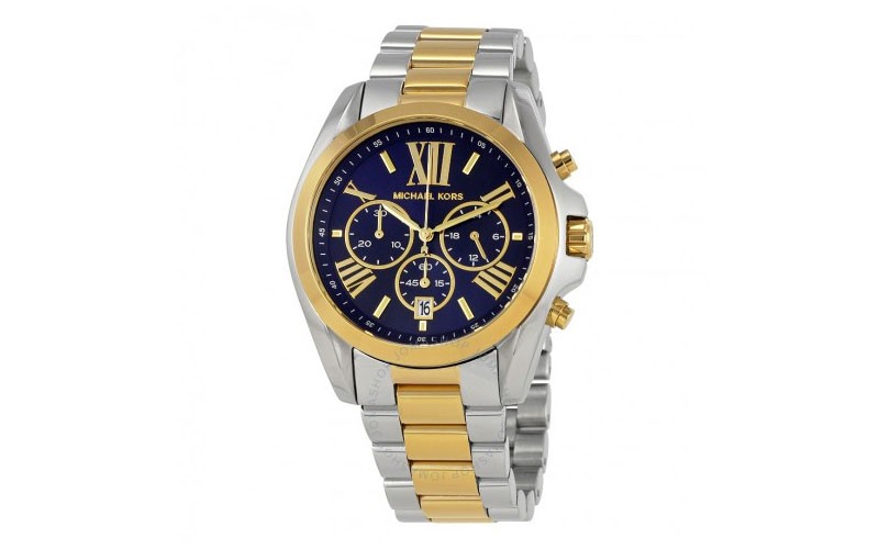 Michael Kors Bradshaw Chronograph Blue Dial Two-tone Ladies Watch