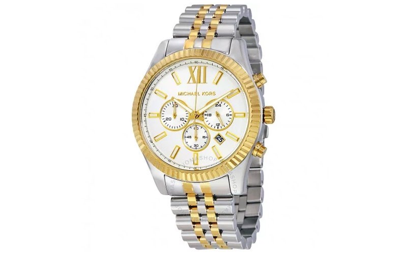 Michael Kors Lexington Chronograph White Dial Mens Watch