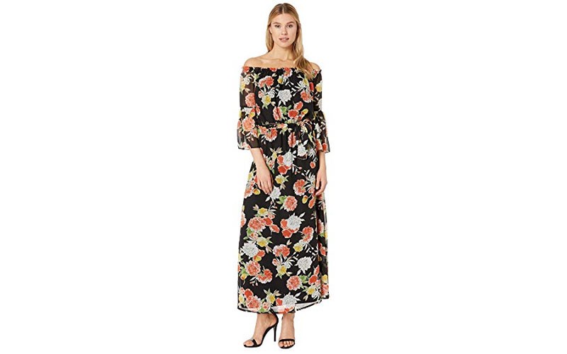 Nine West Off the Shoulder Maxi Dress w/ Self Sash