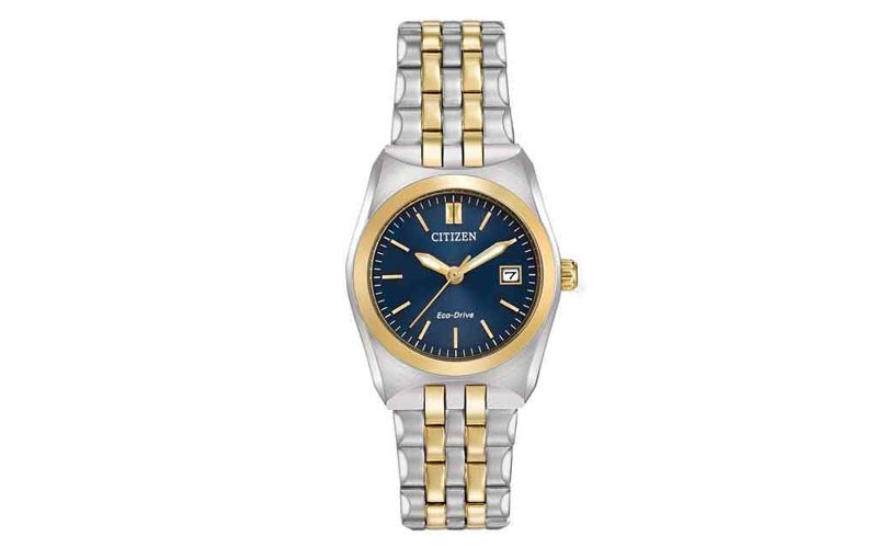 Citizen Eco-Drive Ladies Corso Blue Dial Two Tone Case & Bracelet