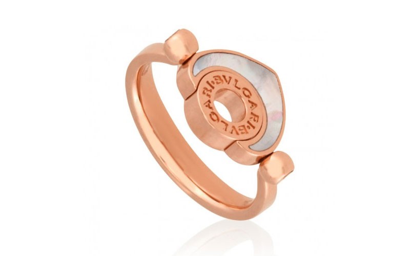 Bvlgari Cuore 18K Rose Gold Mother Of Pearl Ring