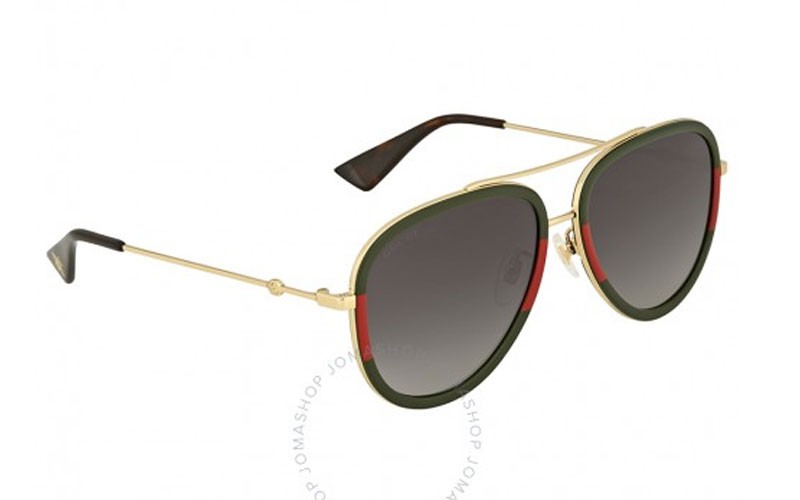 Gucci Grey Gradient Aviator Sunglasses