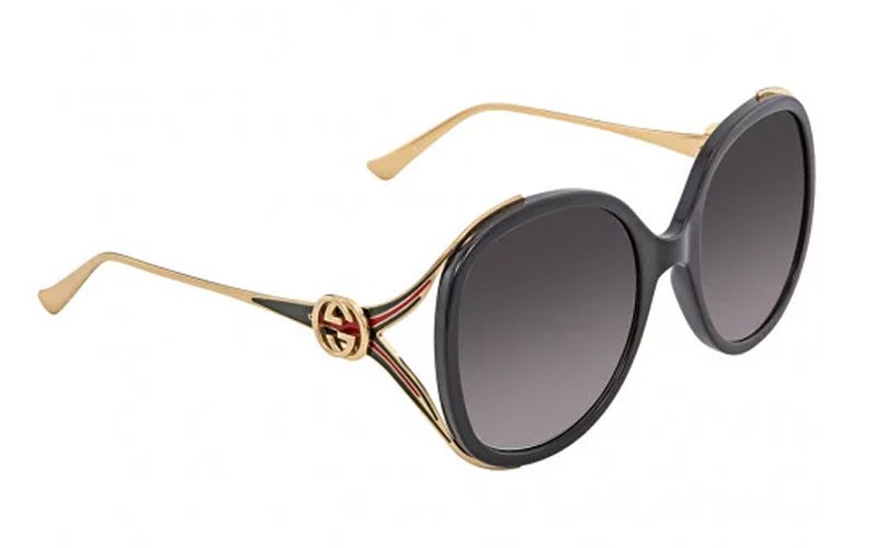 Gucci Grey Gradient Oval Sunglasses