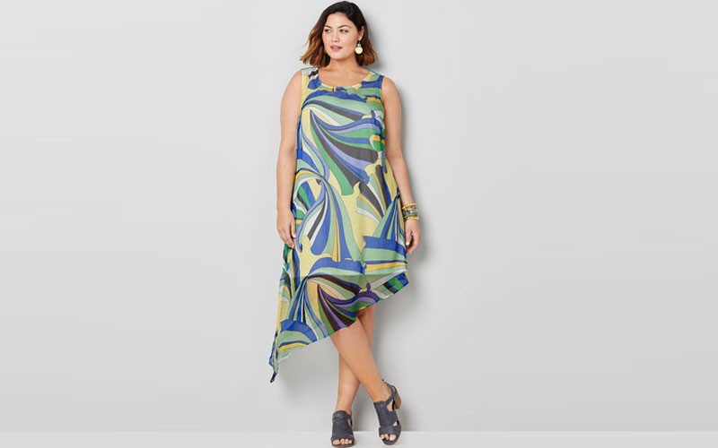Swirl Asymmetric A-Line Dress