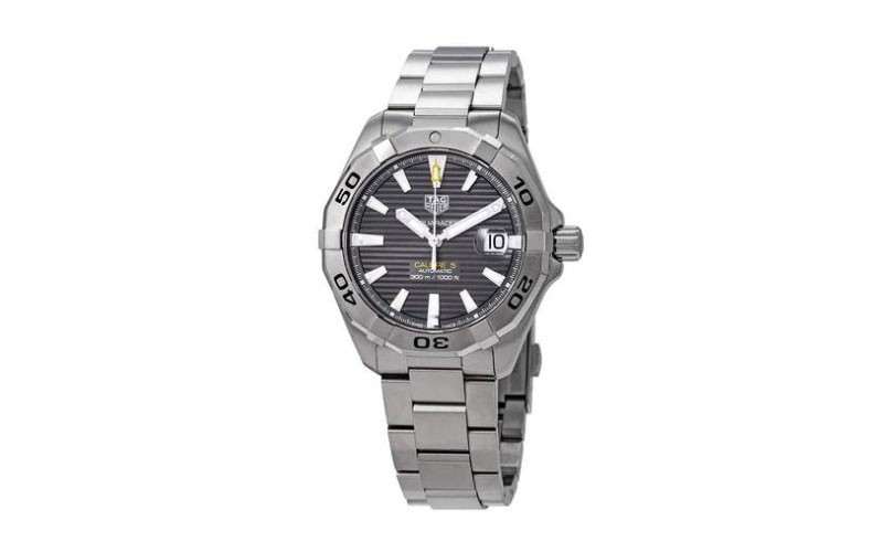 Tag Heuer Aquaracer Calibre 5 Black Dial Stainless Steel Mens Watch 