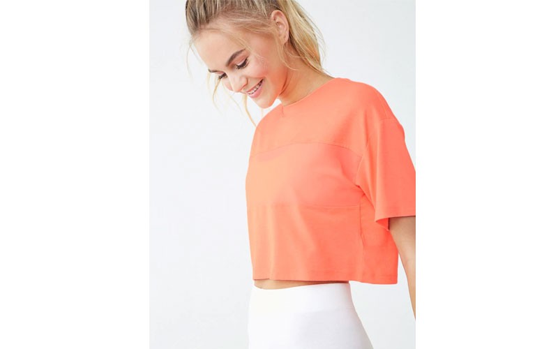 Active Mesh-Trim Crop Top