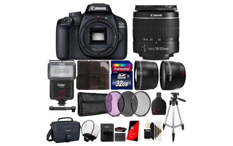 Canon EOS 4000D 18MP Wi-Fi / NFC DSLR Camera with 18-55mm lens