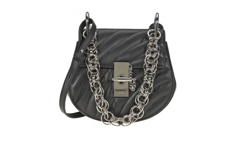 Chloe Mini Drew Bijou Quilted Leather Bag Black