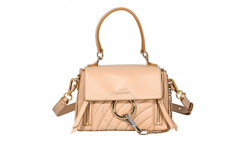 Chloe Mini Drew Bijou Quilted Leather Bag Pearl Beige