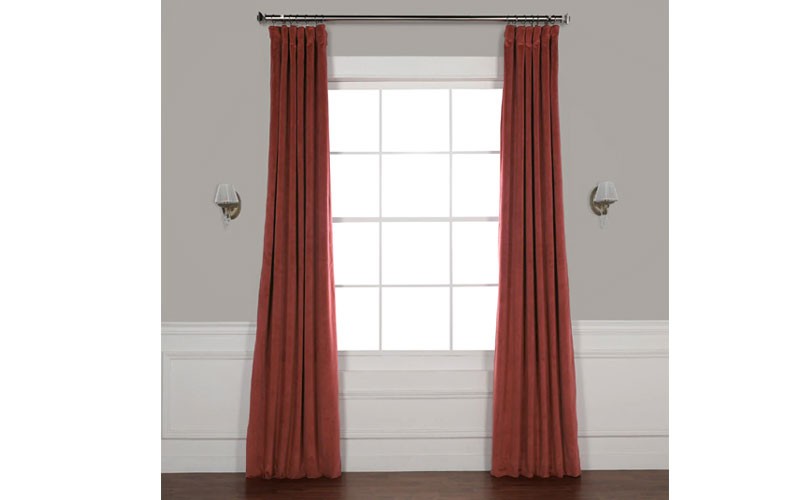 Signature Crimson Rust Blackout Velvet Curtain