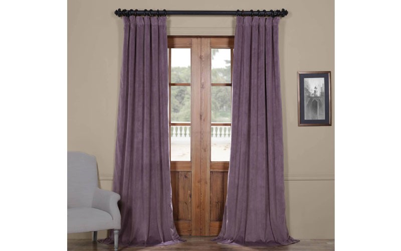 ignature Fresh Violet Blackout Velvet Curtain