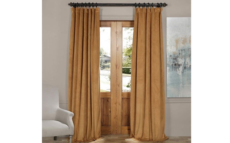 Signature Amber Gold Blackout Velvet Curtain