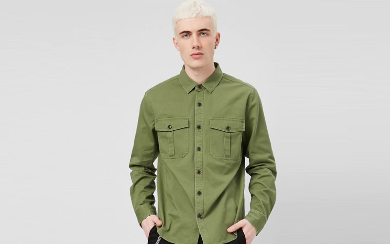 Classic Fit Button Front Shirt For Mens