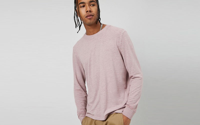 Long Sleeve Crew Neck Tee For Mens