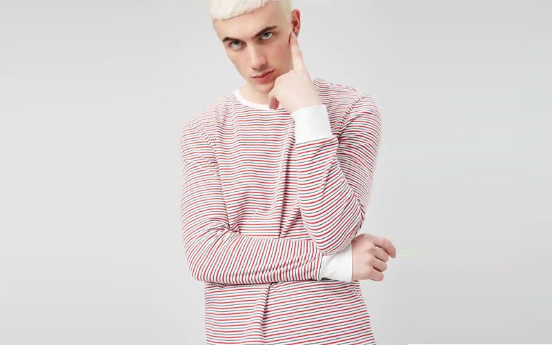 Striped Long Sleeve Tee For Mens