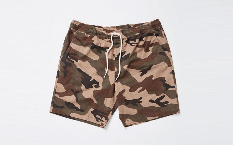 Camo Drawstring Shorts For Mens