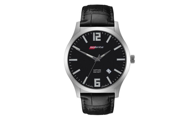 ArmourLite Isobrite Grand Slimline Series Black Dial DateLeather Strap